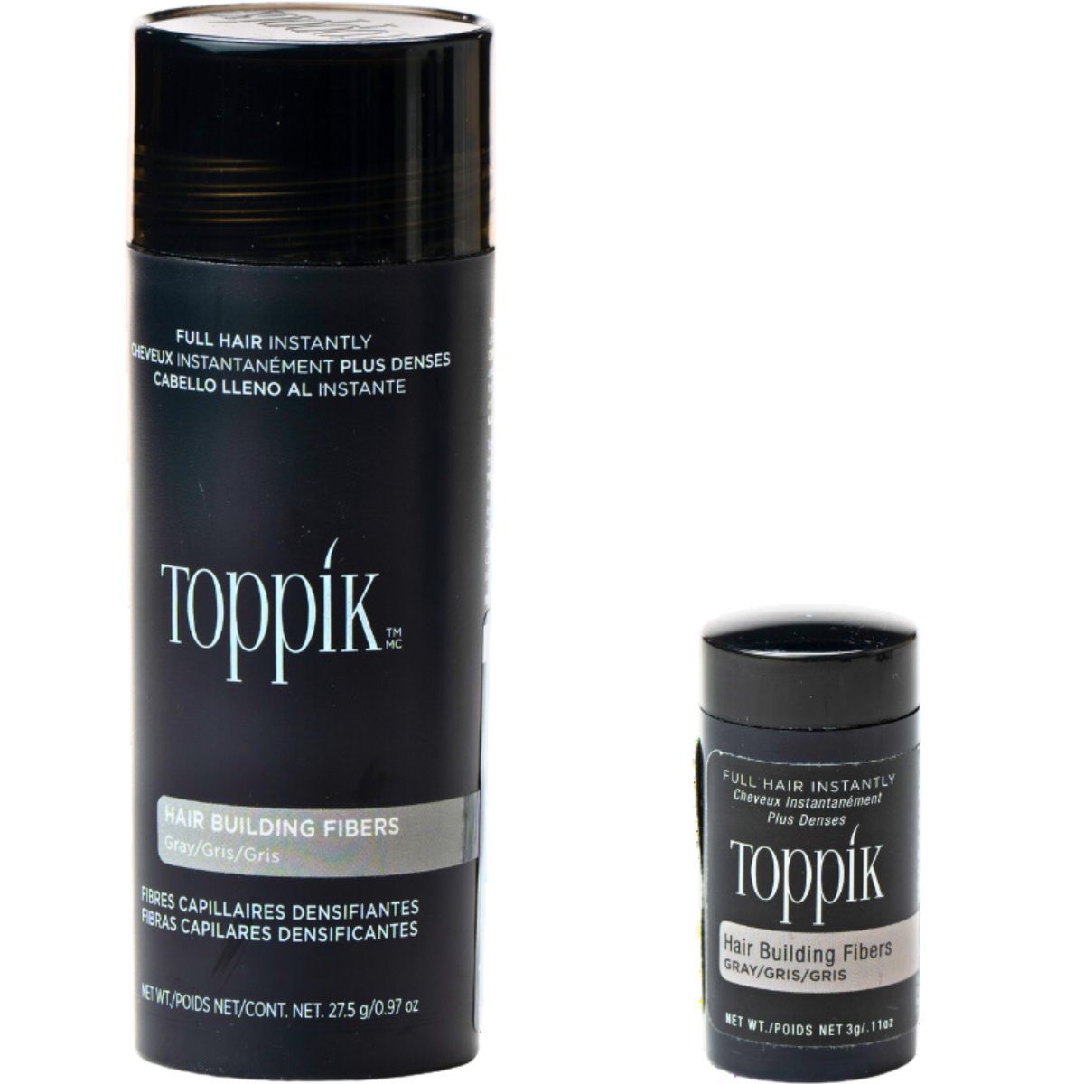 Toppik סיבי שיער טופיק צבע אפור 27.5 גרם + אריזת נסיעות 3 גרם מתנה Toppik סיבי שיער טופיק צבע אפור 27.5 גרם + אריזת נסיעות 3 גרם מתנה