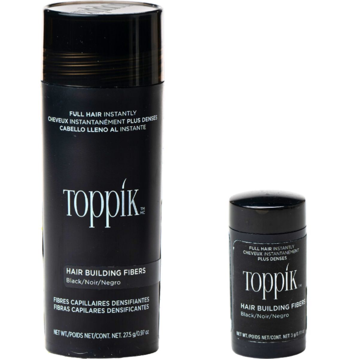 Toppik סיבי שיער טופיק צבע שחור 27.5 גרם + אריזת נסיעות 3 גרם מתנה Toppik סיבי שיער טופיק צבע שחור 27.5 גרם + אריזת נסיעות 3 גרם מתנה