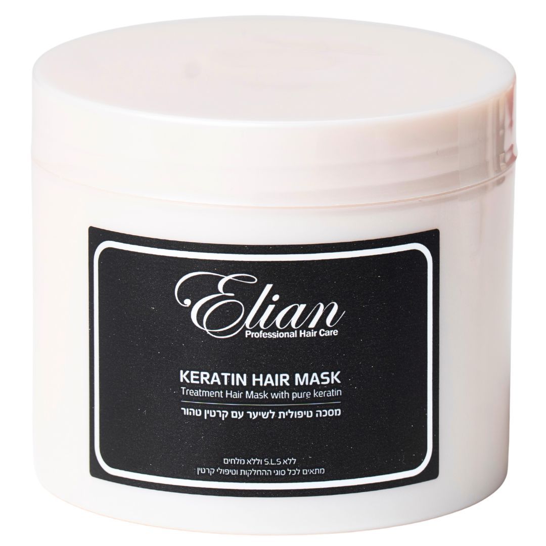 מסכה טיפולית לשיער עם קרטין טהור אליאן 500 מ"ל מסכה טיפולית לשיער עם קרטין טהור אליאן 500 מ"ל