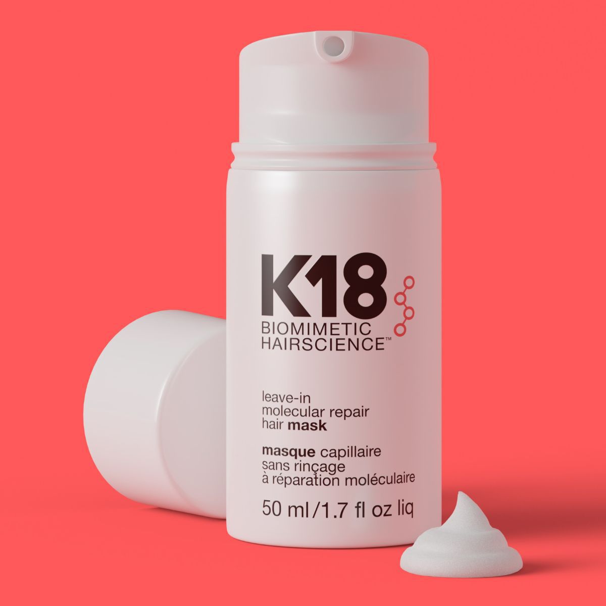 מסכה לתיקון ושיקום מולקולרי של השיער K18 ללא שטיפה 50 מ"ל AQUIS מסכה לתיקון ושיקום מולקולרי של השיער K18 ללא שטיפה 50 מ"ל AQUIS