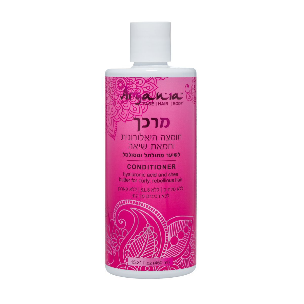 מרכך לשיער מתולתל מכיל חומצה היאלורונית וחמאת שיאה ARGANIA ארגניה 450 מ"ל מרכך לשיער מתולתל מכיל חומצה היאלורונית וחמאת שיאה ARGANIA ארגניה 450 מ"ל