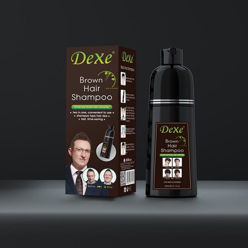 שמפו בצבע שחור\חום לצביעת שיער שיבה DEXE דקסי שמפו בצבע שחור\חום לצביעת שיער שיבה DEXE דקסי