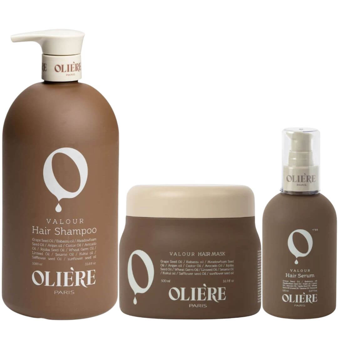 מארז לשיער מוחלק OLIERE שמפו + מסכה + סרום לשיקום השיער ושימור ההחלקה אולייר מארז לשיער מוחלק OLIERE שמפו + מסכה + סרום לשיקום השיער ושימור ההחלקה אולייר