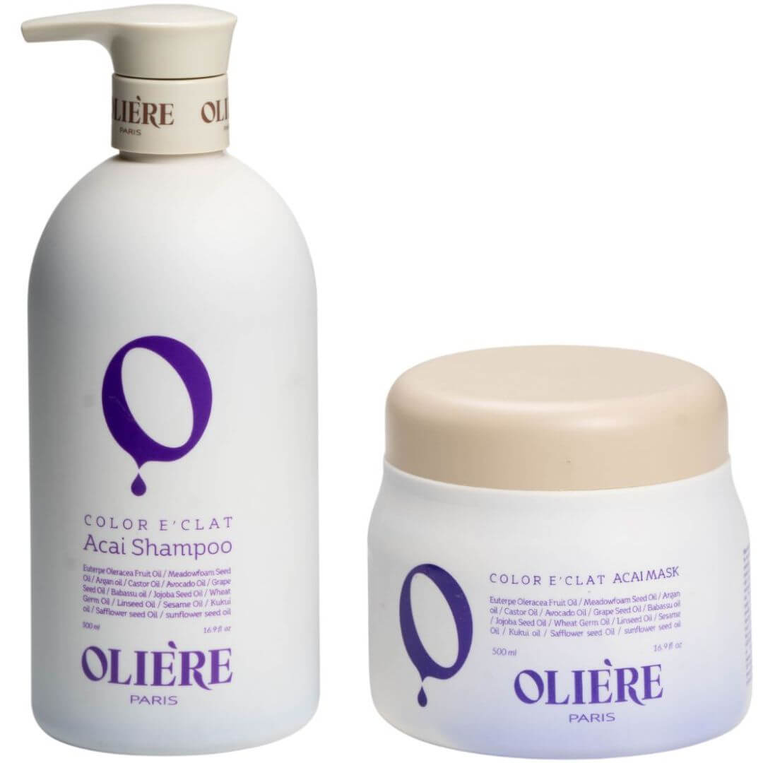 שמפו אסאי + מסכת אסאי לשיקום השיער OLIERE לשיער שעבר הבהרה, צבע, גוונים או חמצון אולייר 500 מ"ל שמפו אסאי + מסכת אסאי לשיקום השיער OLIERE לשיער שעבר הבהרה, צבע, גוונים או חמצון אולייר 500 מ"ל