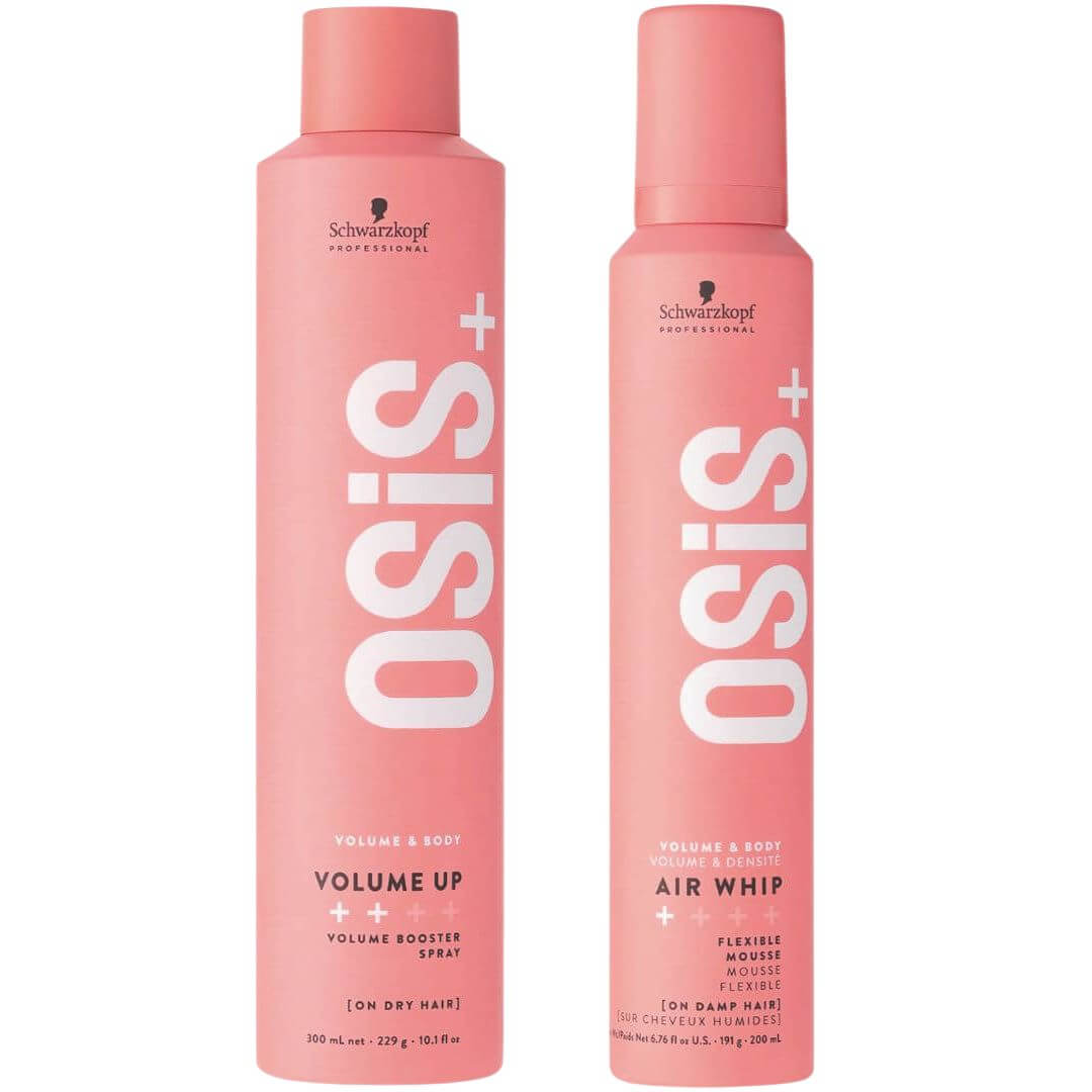 מוס להענקת נפח AIR WHIP לשיער OSIS+ שוורצקופף 200 מ"ל + ווליום אפ ספריי נפח שוורצקופף 300 מ"ל מוס להענקת נפח AIR WHIP לשיער OSIS+ שוורצקופף 200 מ"ל + ווליום אפ ספריי נפח שוורצקופף 300 מ"ל